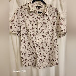 John Varvatos Mens Floral Button Down Shirt Sz XL